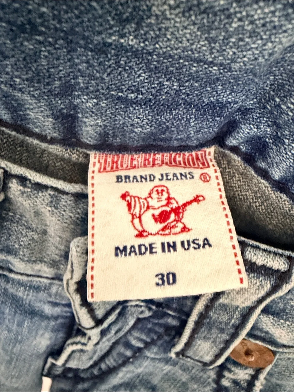 True Religion light faded jeans